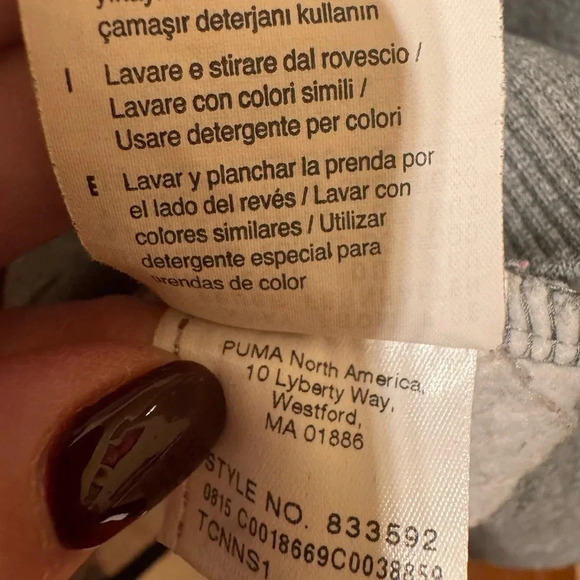 Puma Gray Fleece Lined Track Running Jacket Sz XXL - Picture 8 of 8